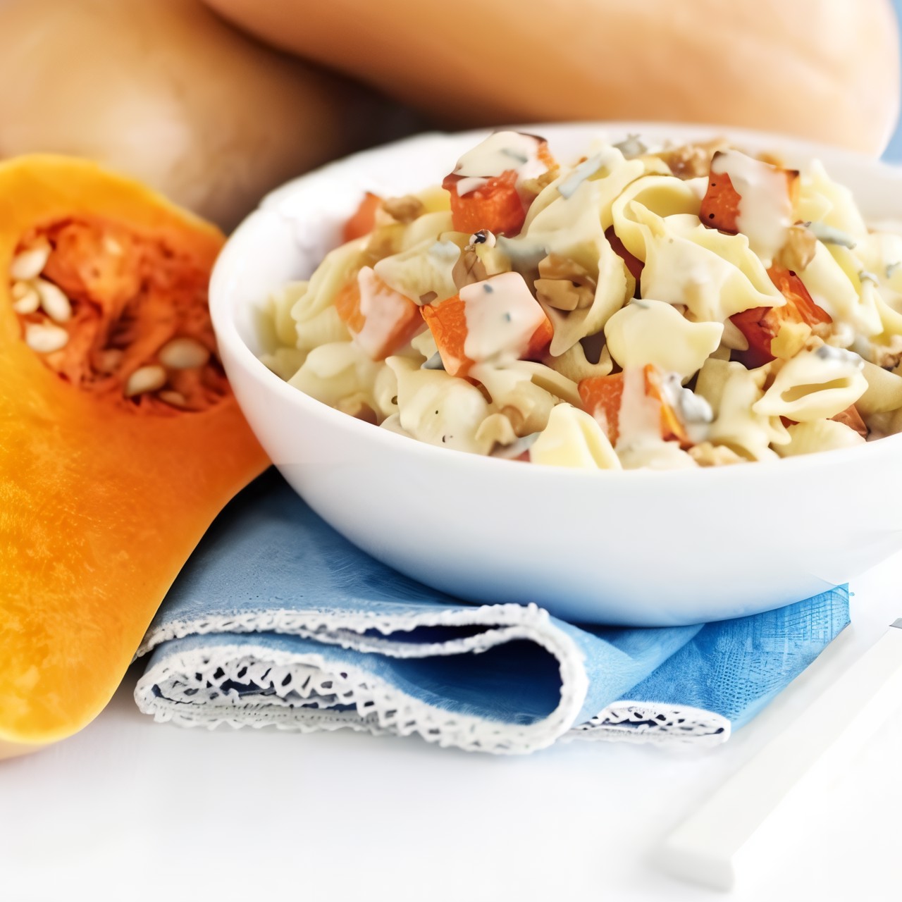 Паста с тыквой и голубым сыром