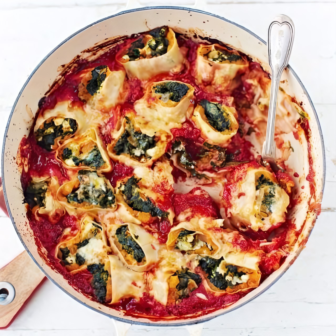 Паста с тыквой, шпинатом и фетой (Rotolo)