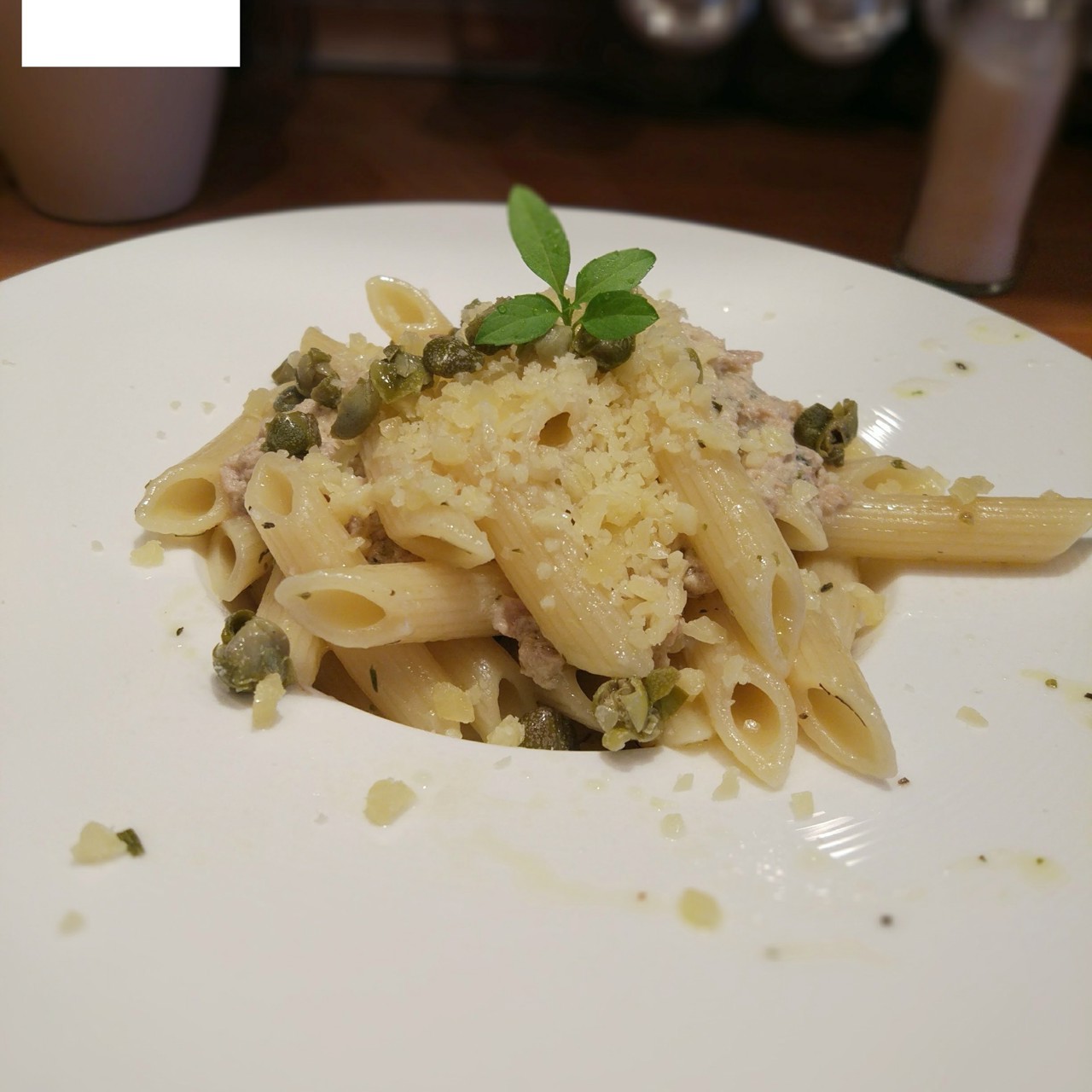 Паста с тунцом в белом вине и  тимьяном