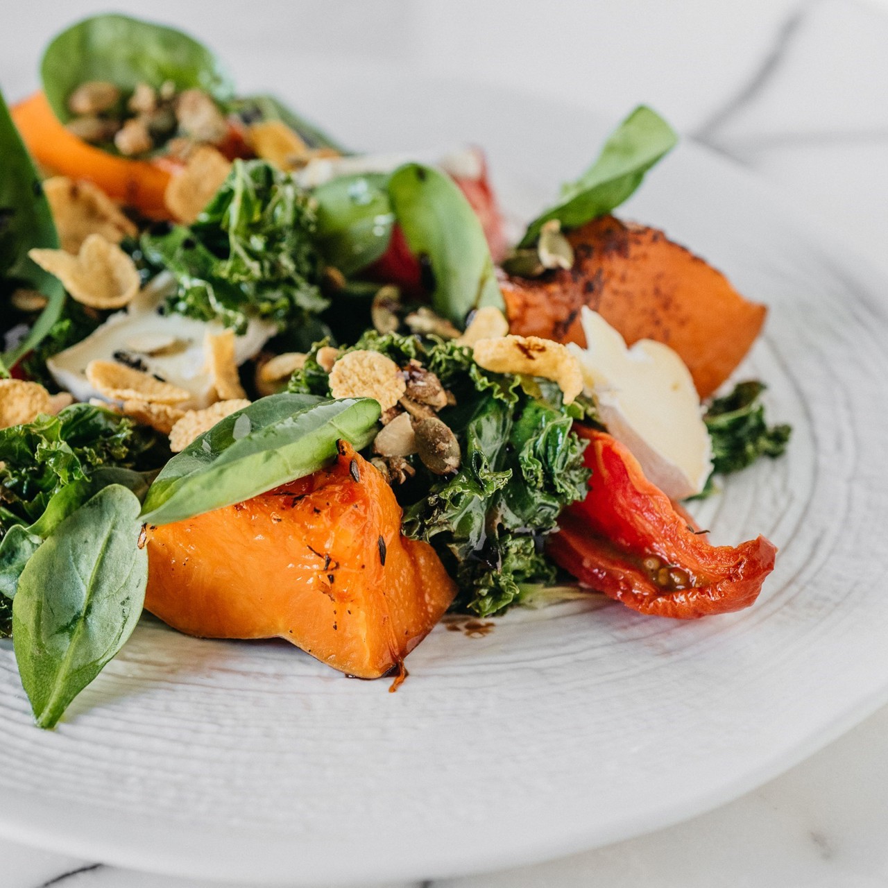 Печеная тыква c кейлом и камамбером