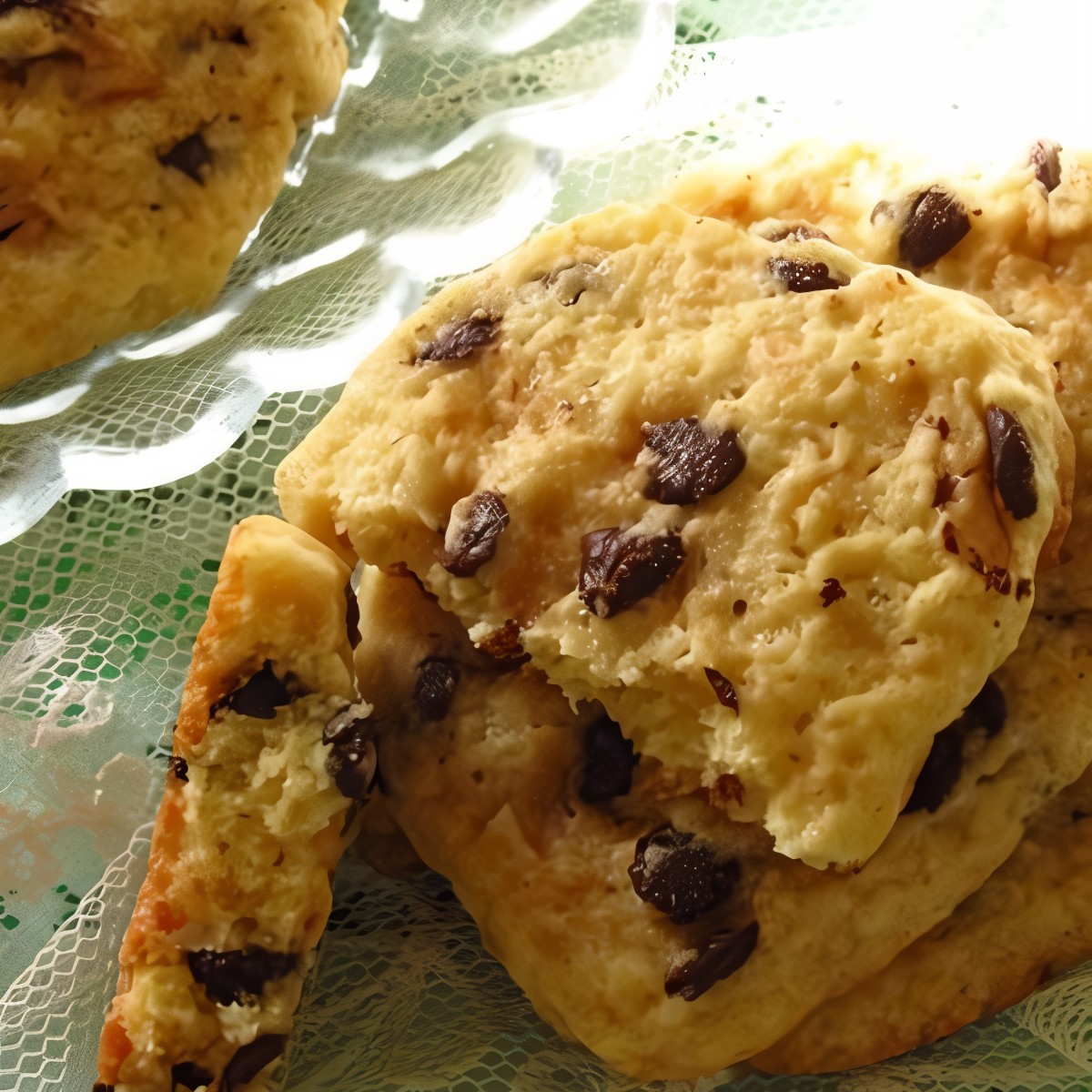 Печенье с кусочками шоколада и сахара