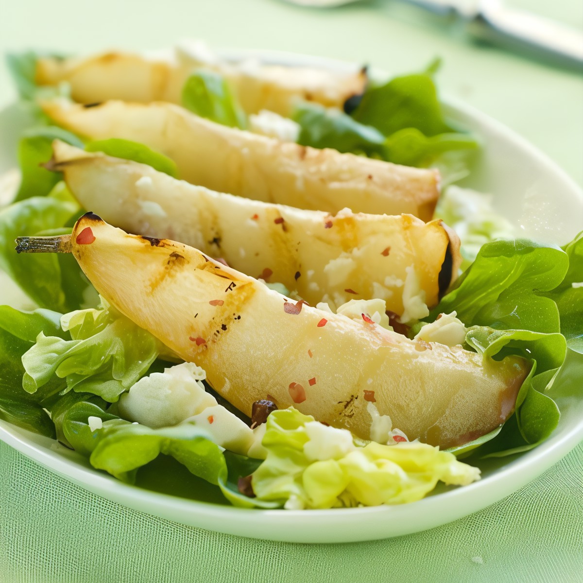 Печеные груши с сыром пекорино и карамельным соусом