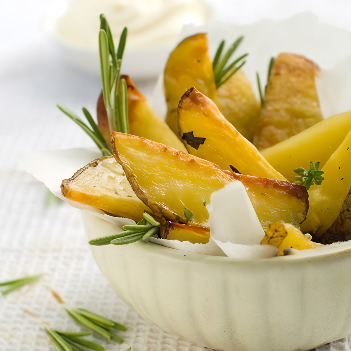 Печеный молодой картофель с розмарином и черным перцем