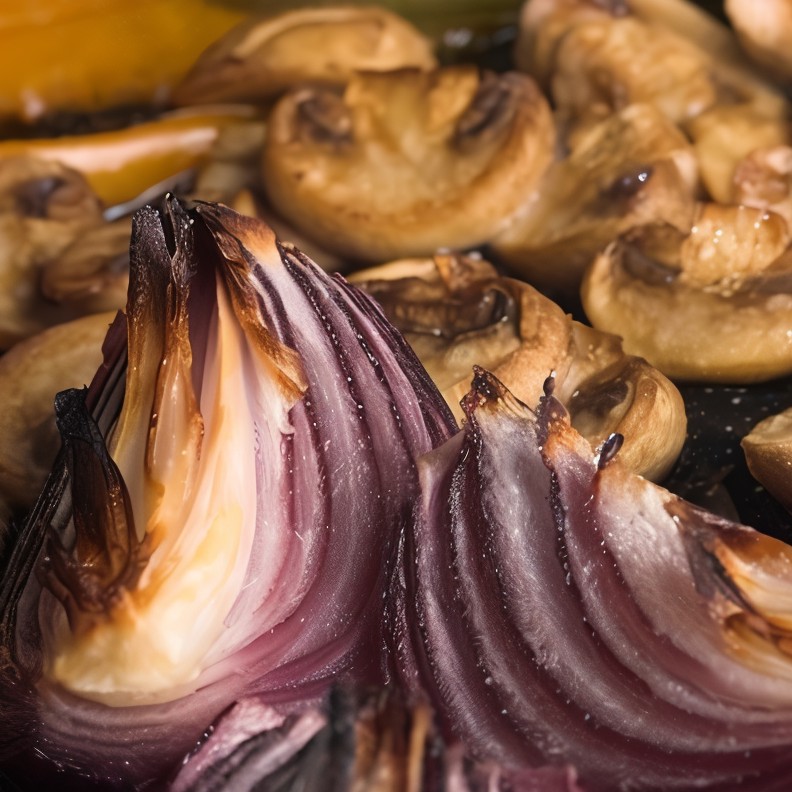 Печеный сладкий лук с бальзамическим уксусом и орегано