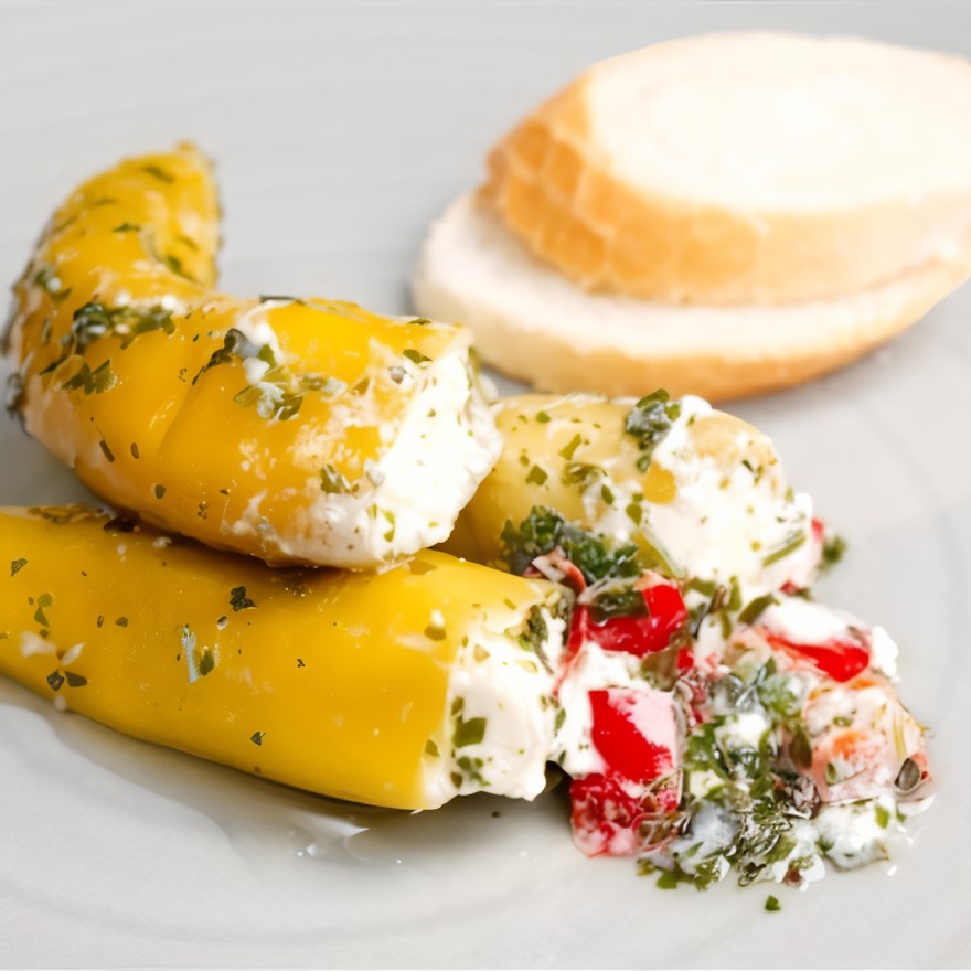 Перцы халапеньо фаршированные маскарпоне, в беконе на гриле