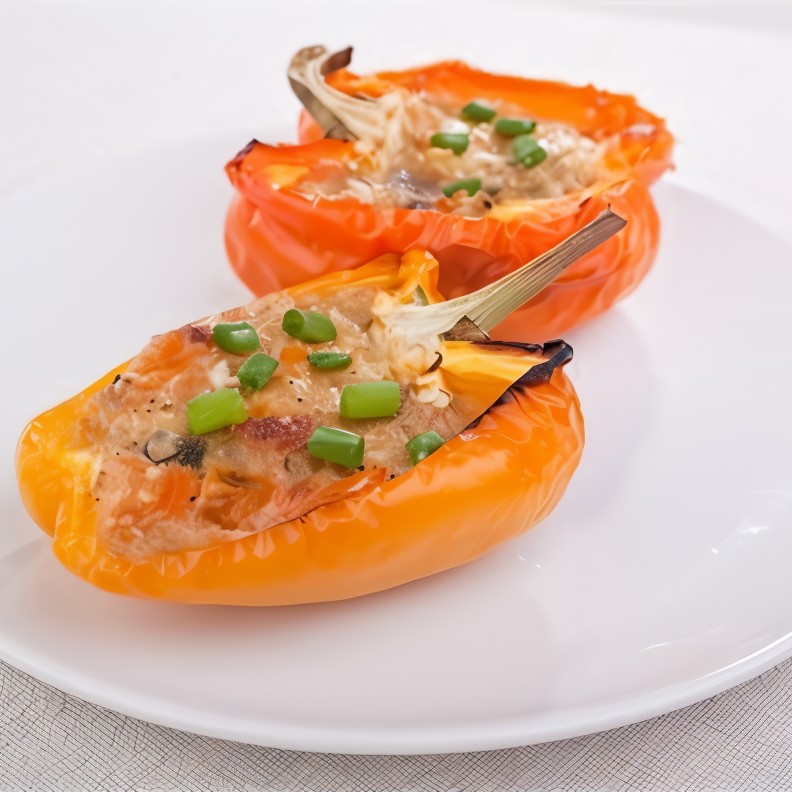 Перец, фаршированный шампиньонами и сыром