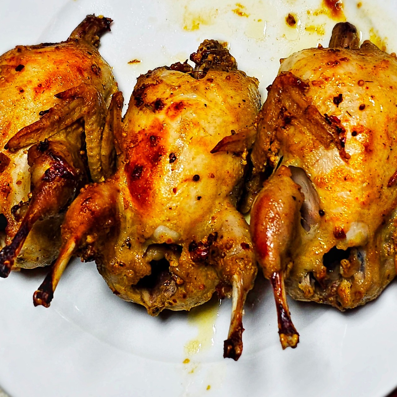 Перепёлки в духовке в горчичном соусе