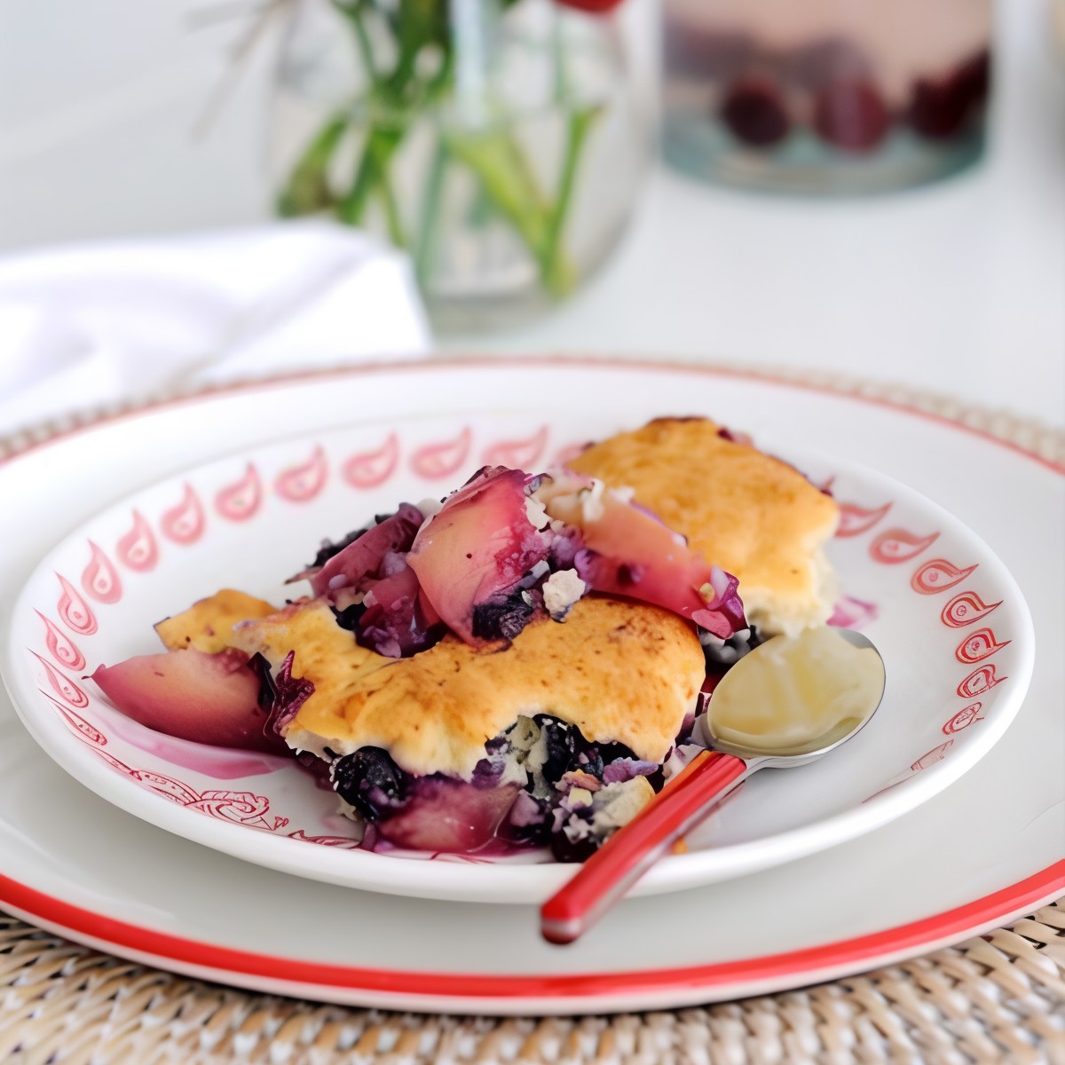 Персиково-черничный коблер