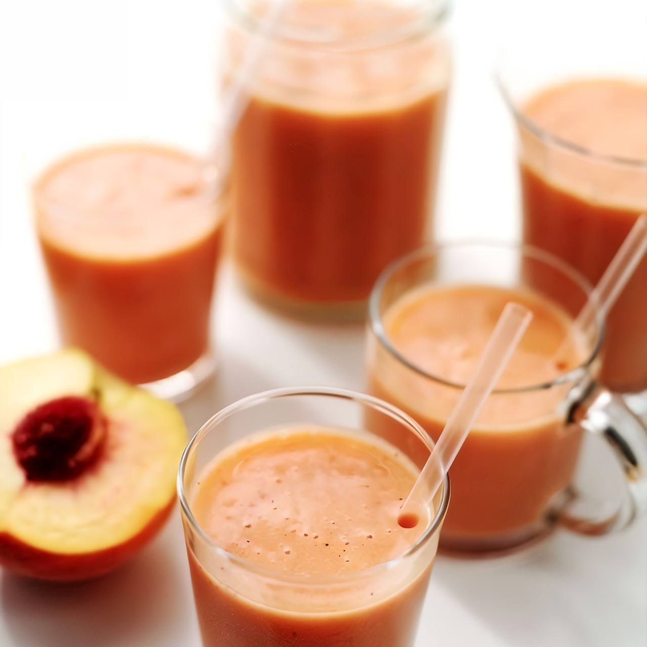 Персиково-клубничный коктейль