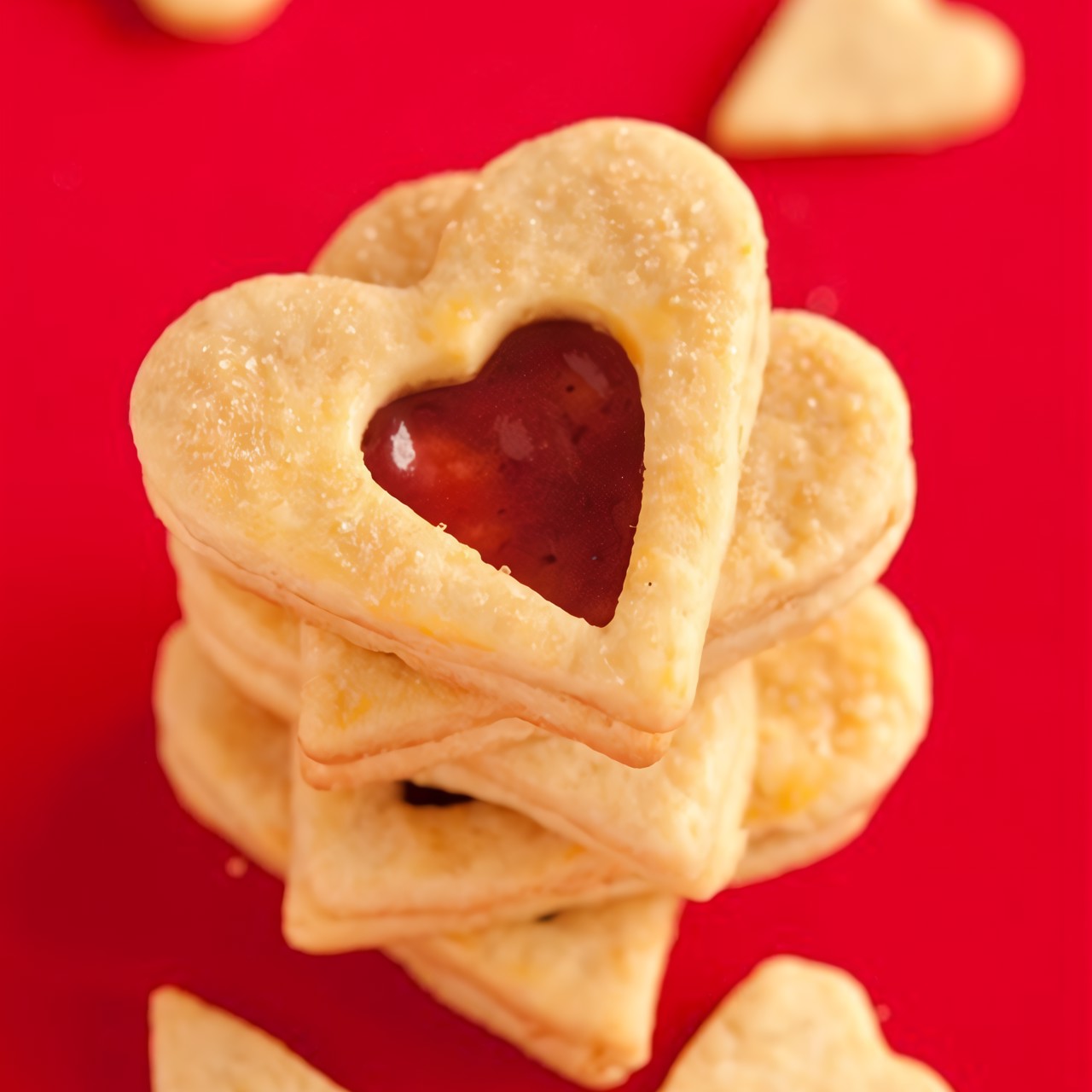 Песочное печенье с клубничным конфитюром