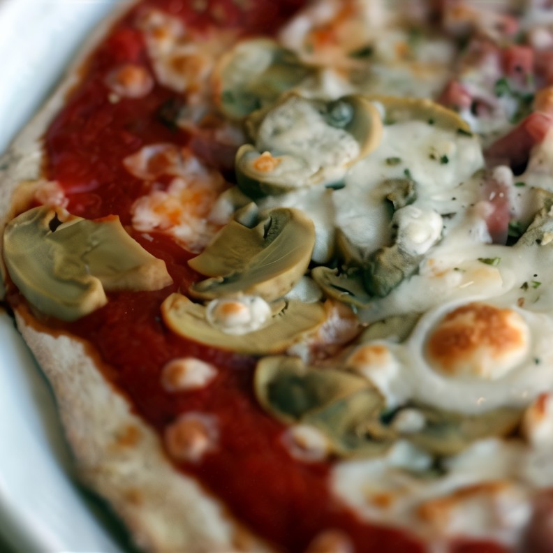 Пицца «Каприччио» с ветчиной, сыром и грибами