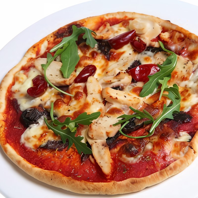 Пицца с маринованной уткой