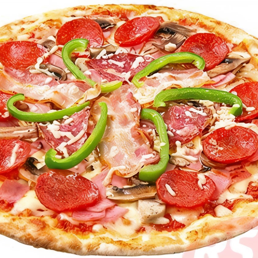 Пицца со сладким перцем и ветчиной