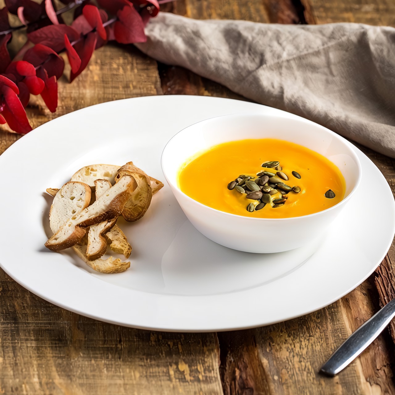 Пикантный суп-пюре из тыквы