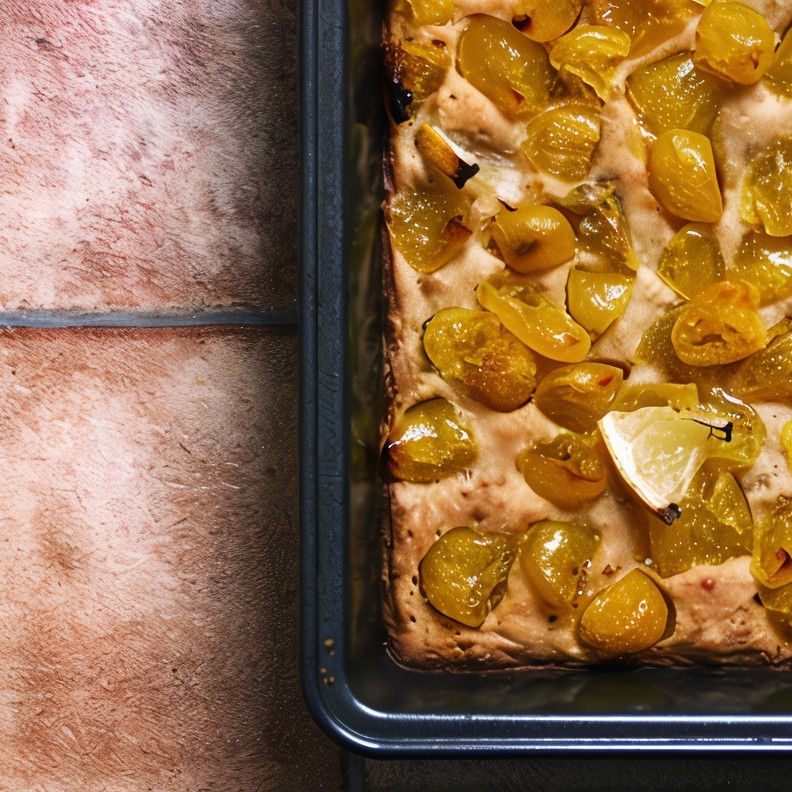 Пирог на кефире с желтым кумкватом