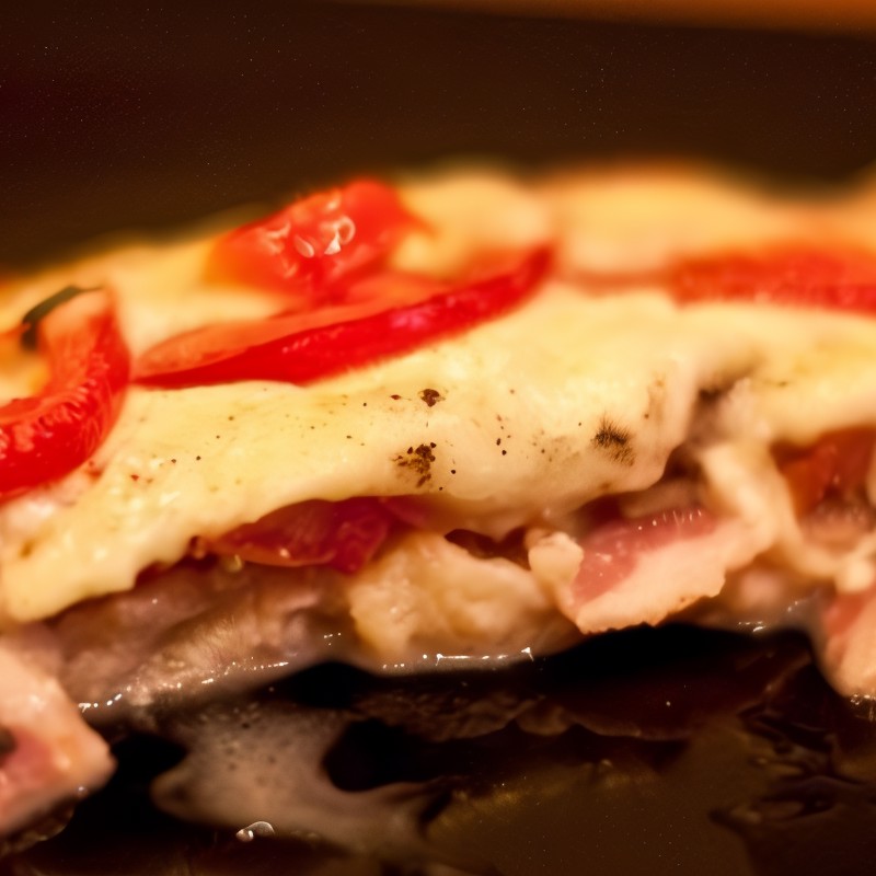 Пирог с беконом и моцареллой