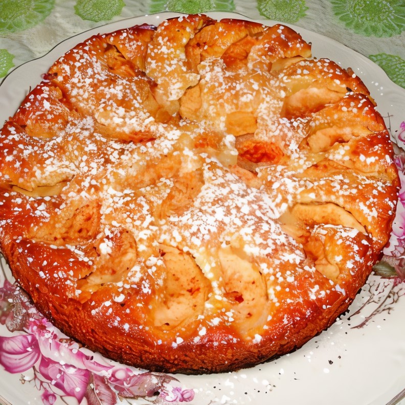 Пирог с яблоками на простокваше