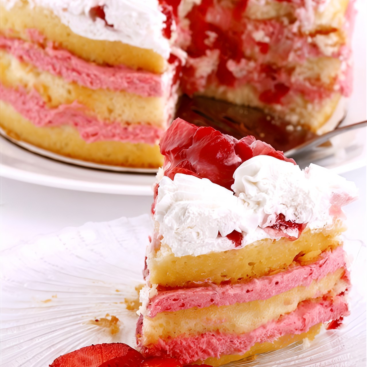 Пирог с клубникой и сливками