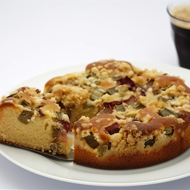 Пирог с ревенем и фундуком