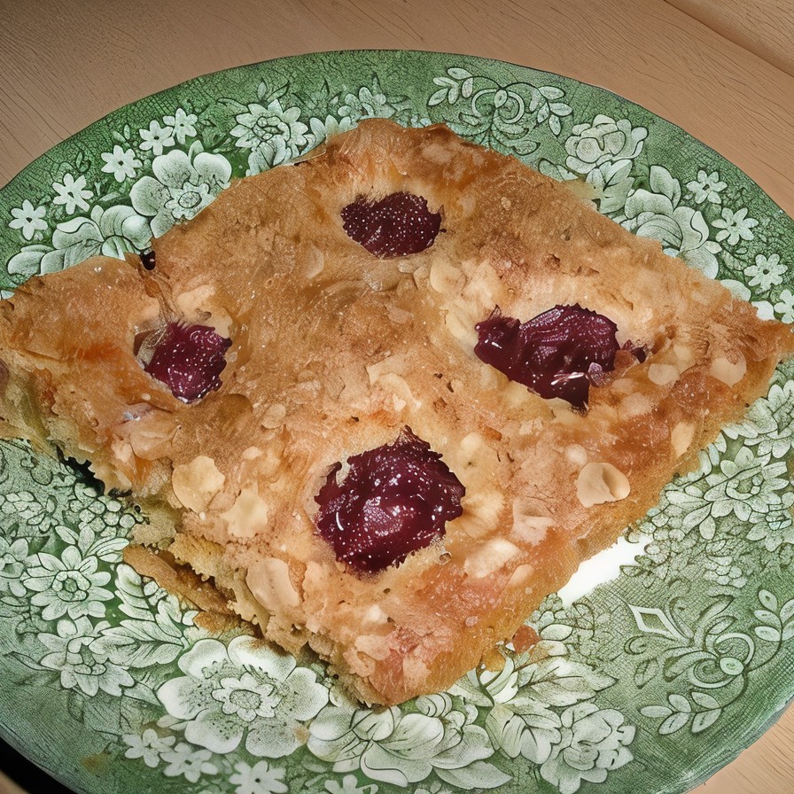 Пирог с вишней и овсяными хлопьями