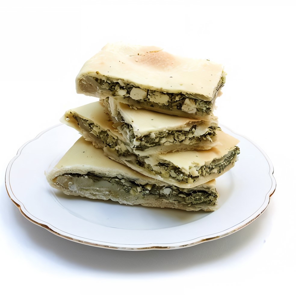 Пирог со шпинатом, цукини, рисом и фетой