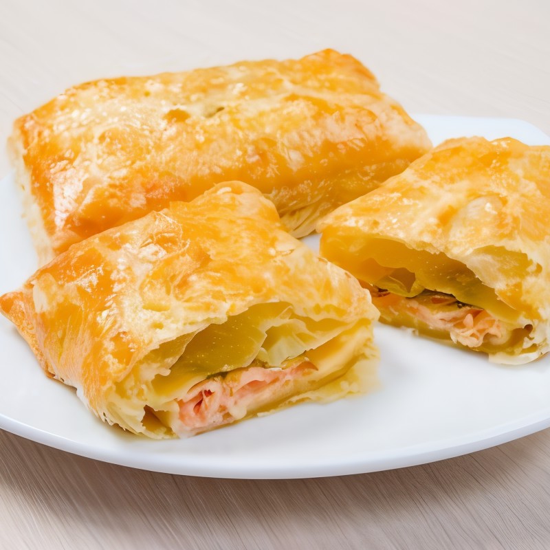Пирожки с копченым лососем и фетой