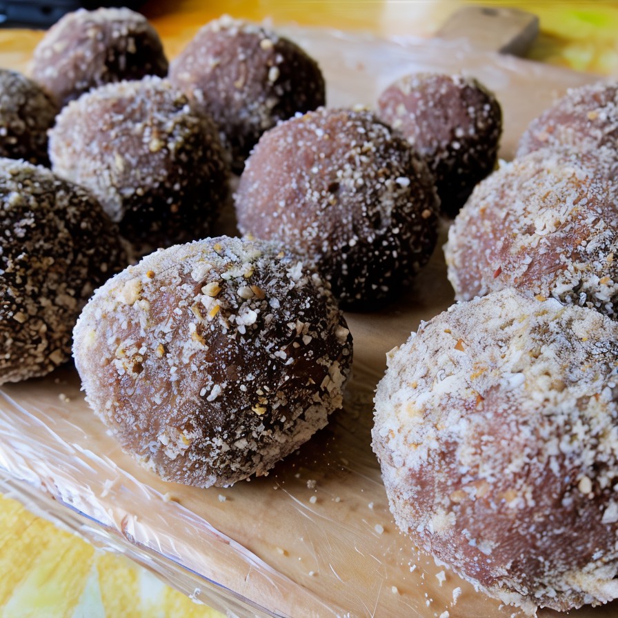 Пирожное «Картошка» с коньяком и грецкими орехами.