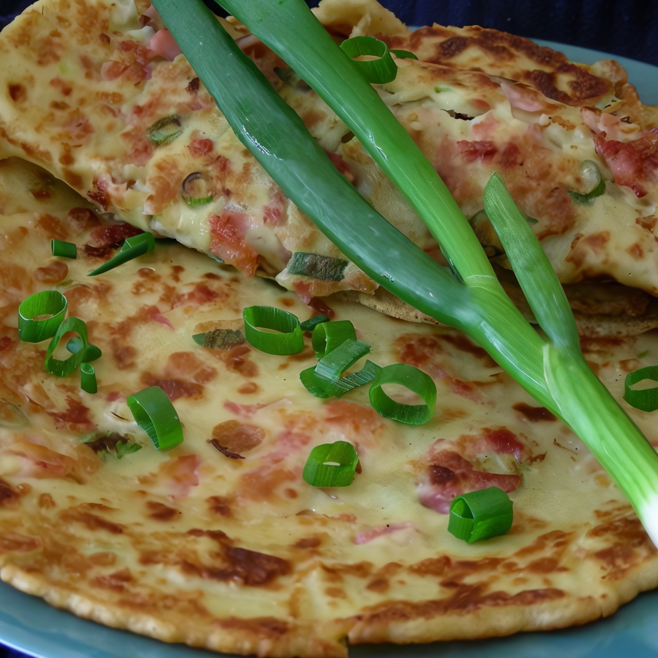 Пивные блины с ветчиной