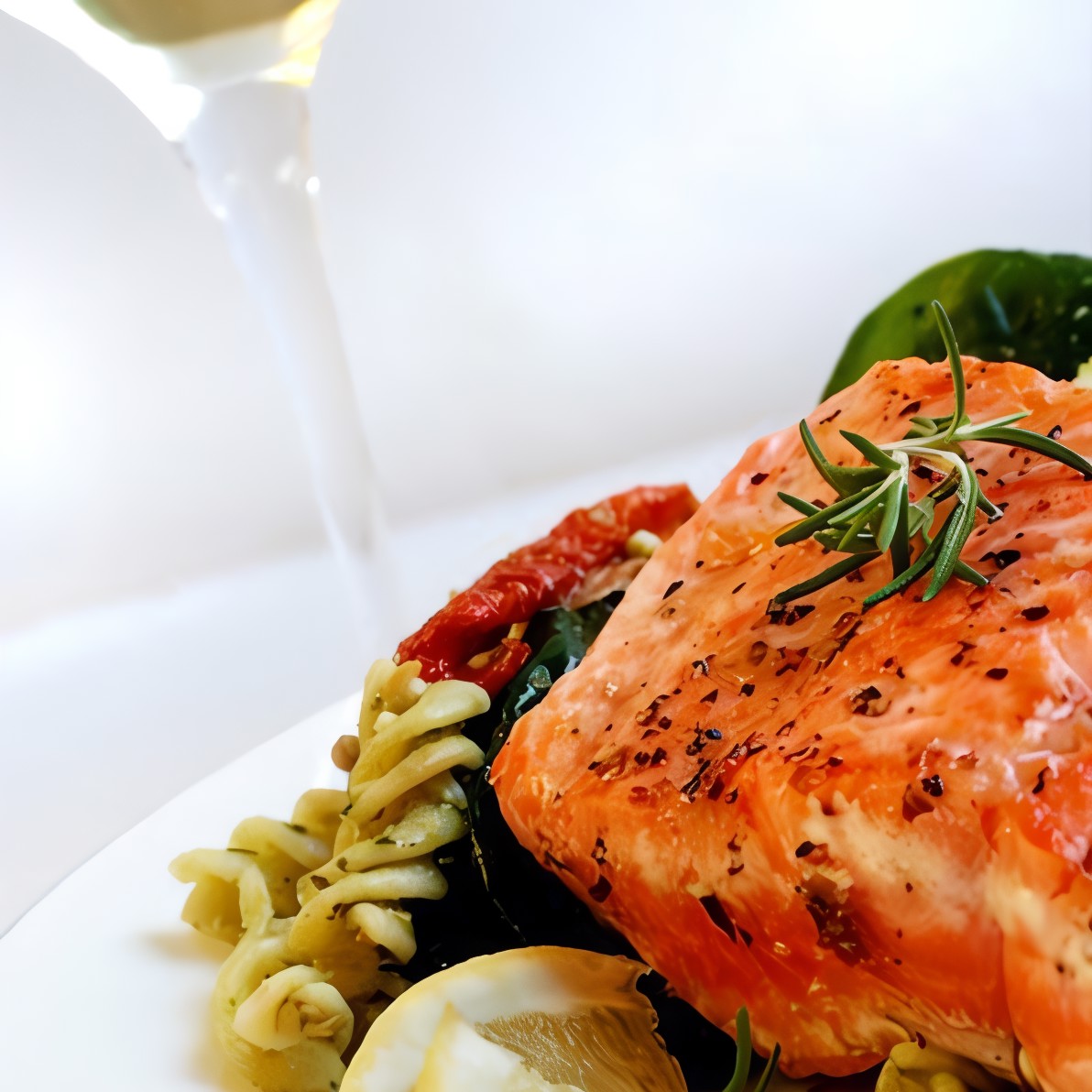 Подкопченый лосось на гриле в красном соусе