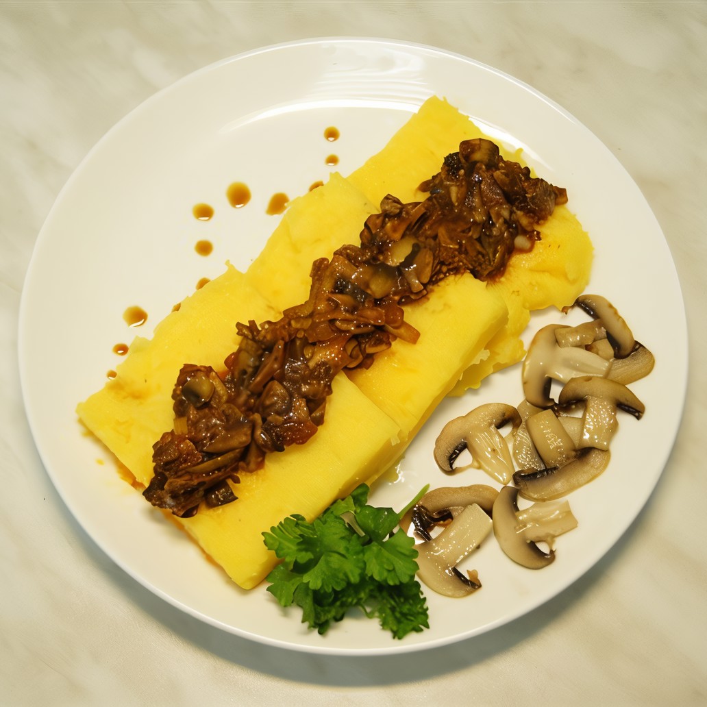 Полента с грибами