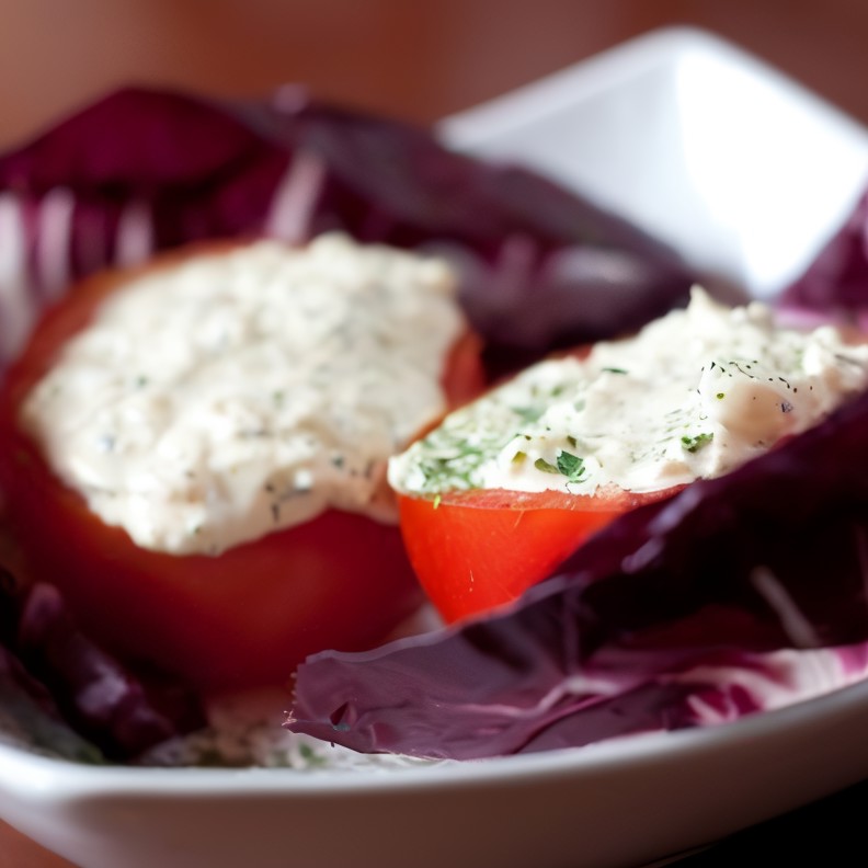 Помидоры черри с маринованной фетой и маслинами