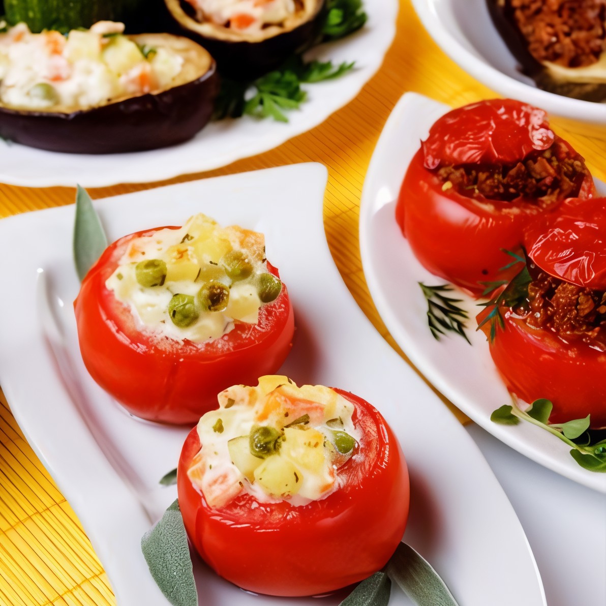 Помидоры с салатом