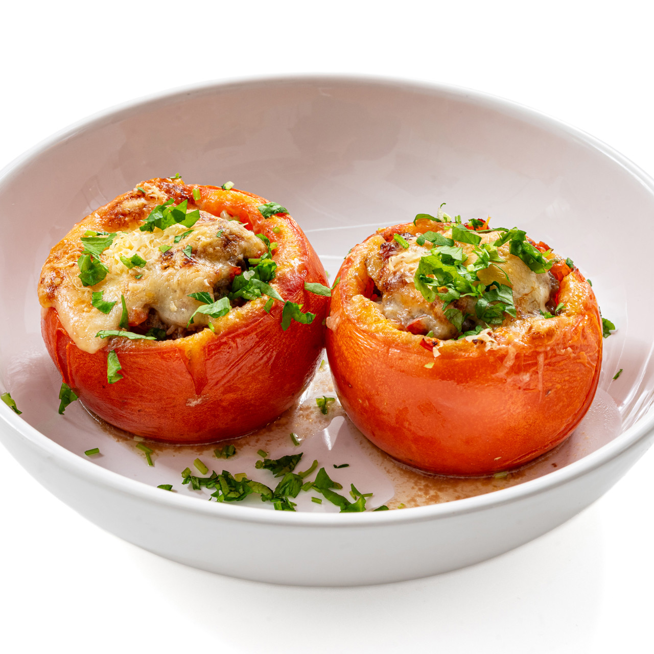 Помидоры с фаршем в духовке
