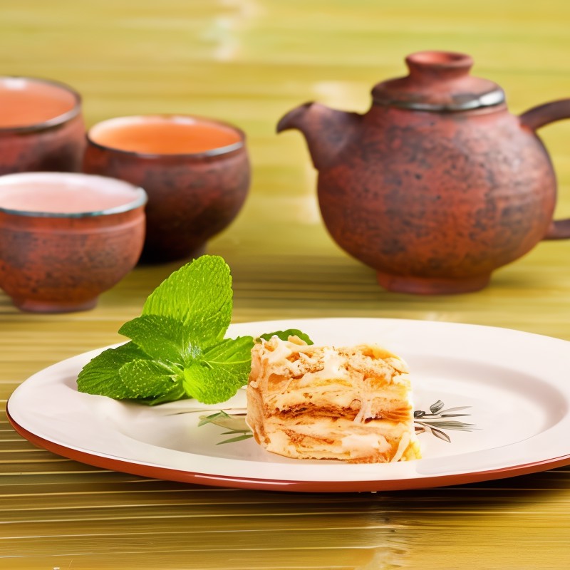 Порционные «Наполеоны» с яблоками и взбитыми сливками