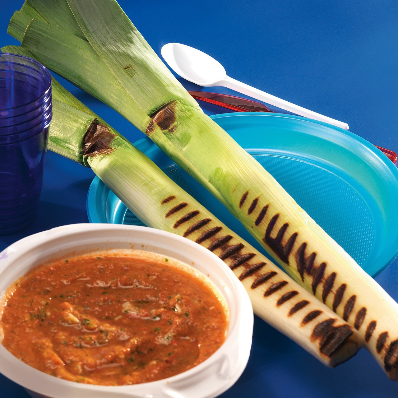 Порей с чесночным майонезом