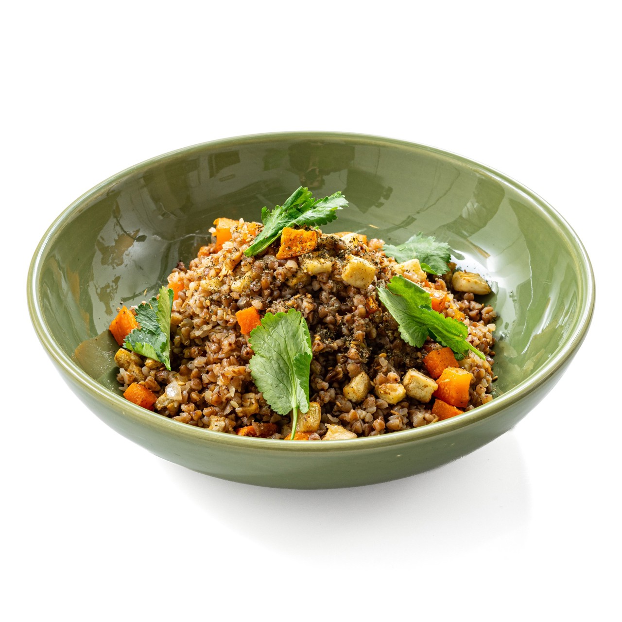 Постная гречневая каша с пряными овощами