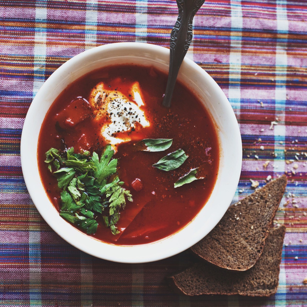 Постный борщ с картофелем