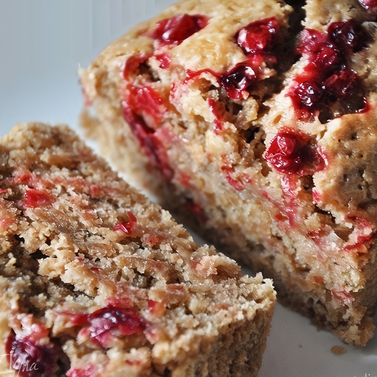 Постный кекс с миндалем и брусникой