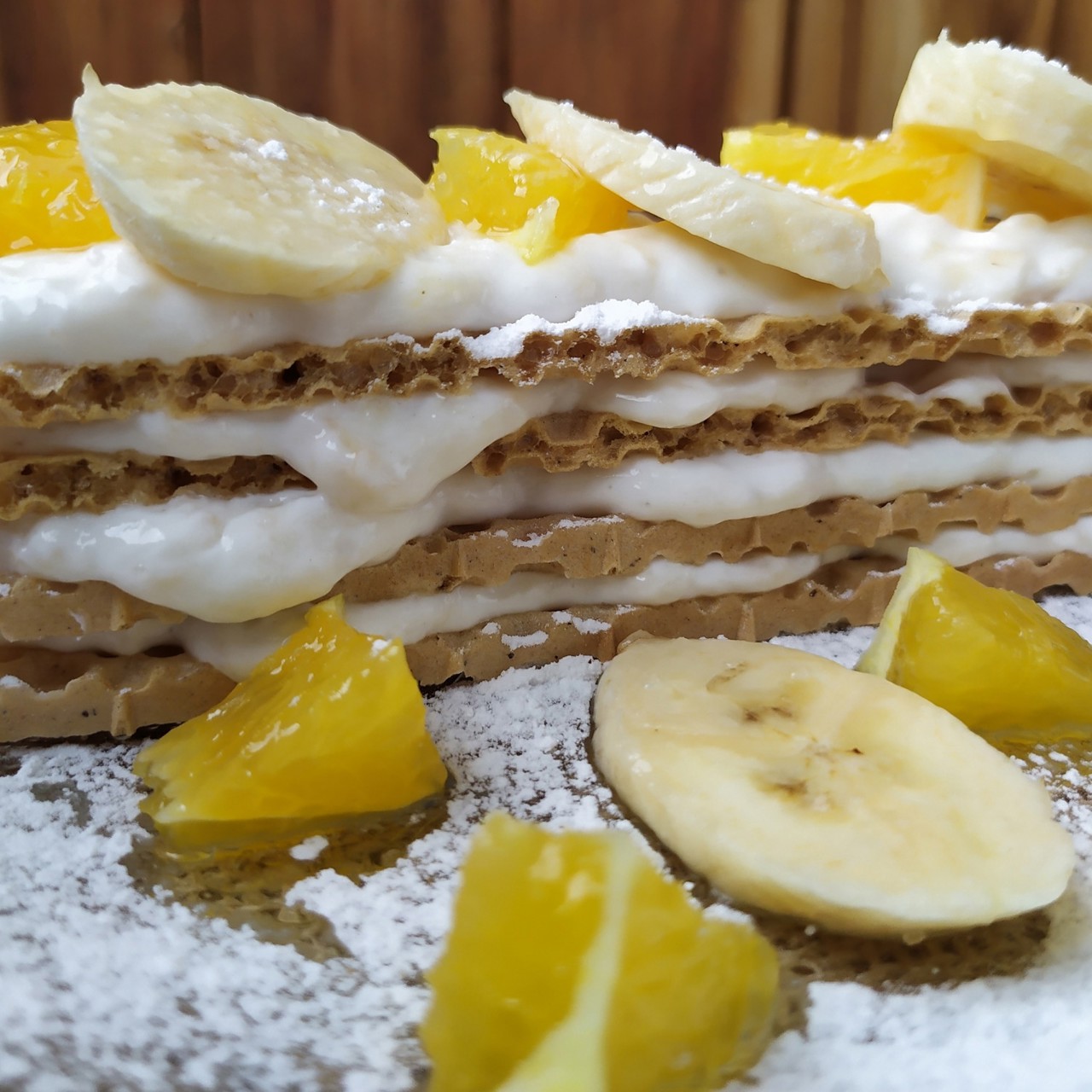 ПП-пирожное с бананом и апельсином