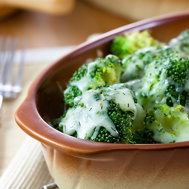 Припущенная брокколи рааб с хлопьями чили