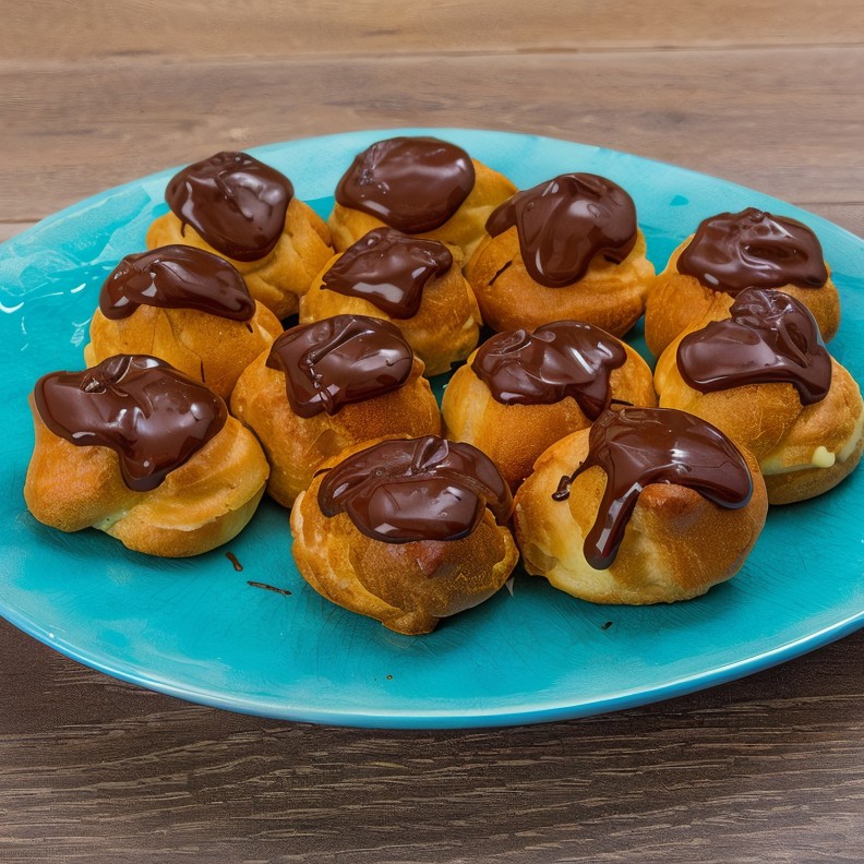 Профитроли с заварным кремом и шоколадом