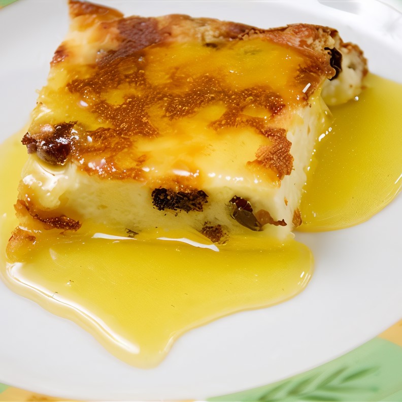 Пудинг из творога с изюмом