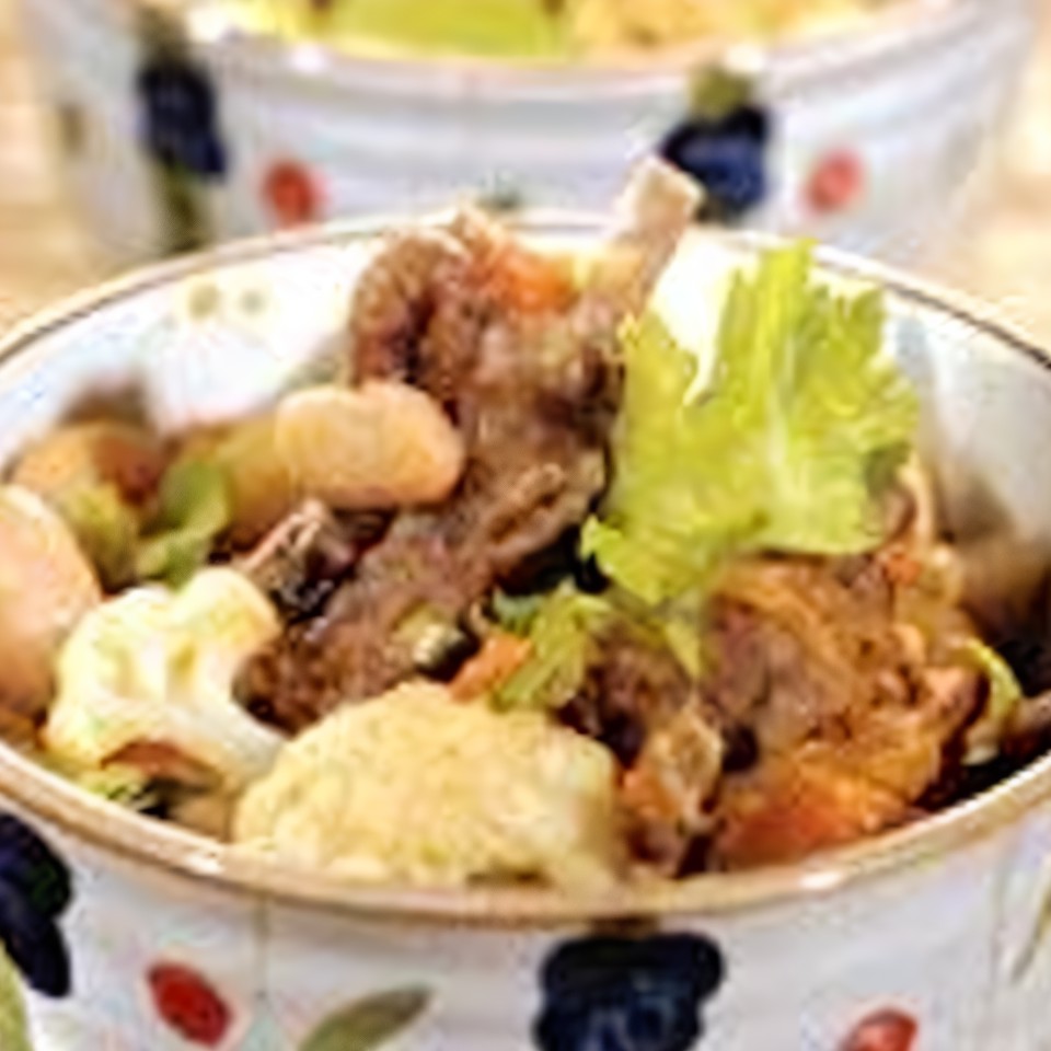 Рагу из бараньих ребрышек с овощами