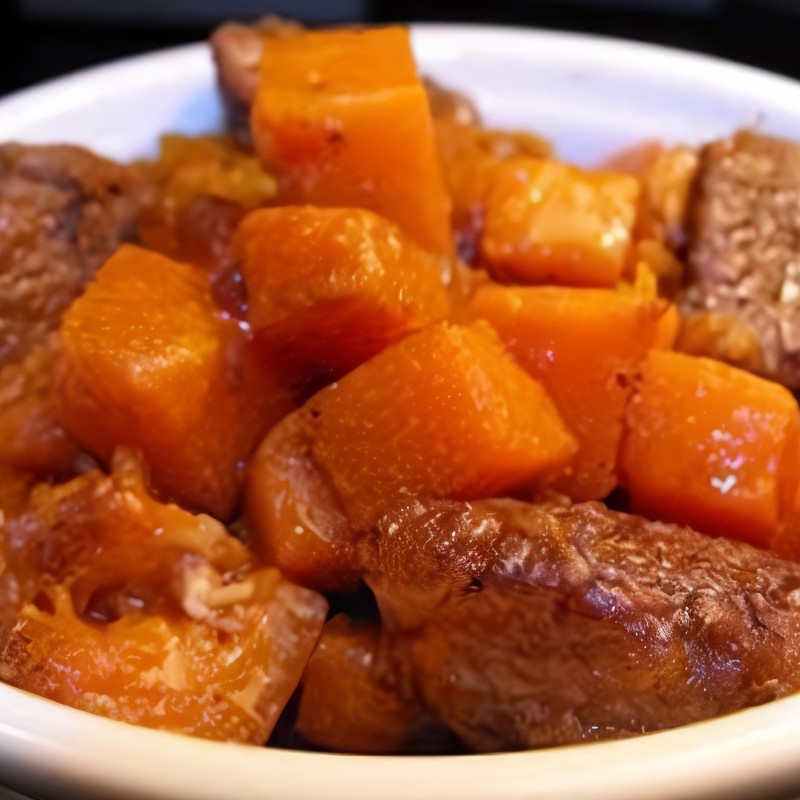 Рагу из говядины с тыквой и пивом