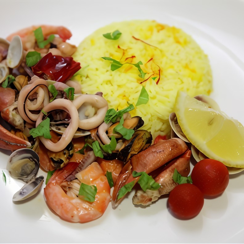 Рагу из морепродуктов с изюмом и орехами