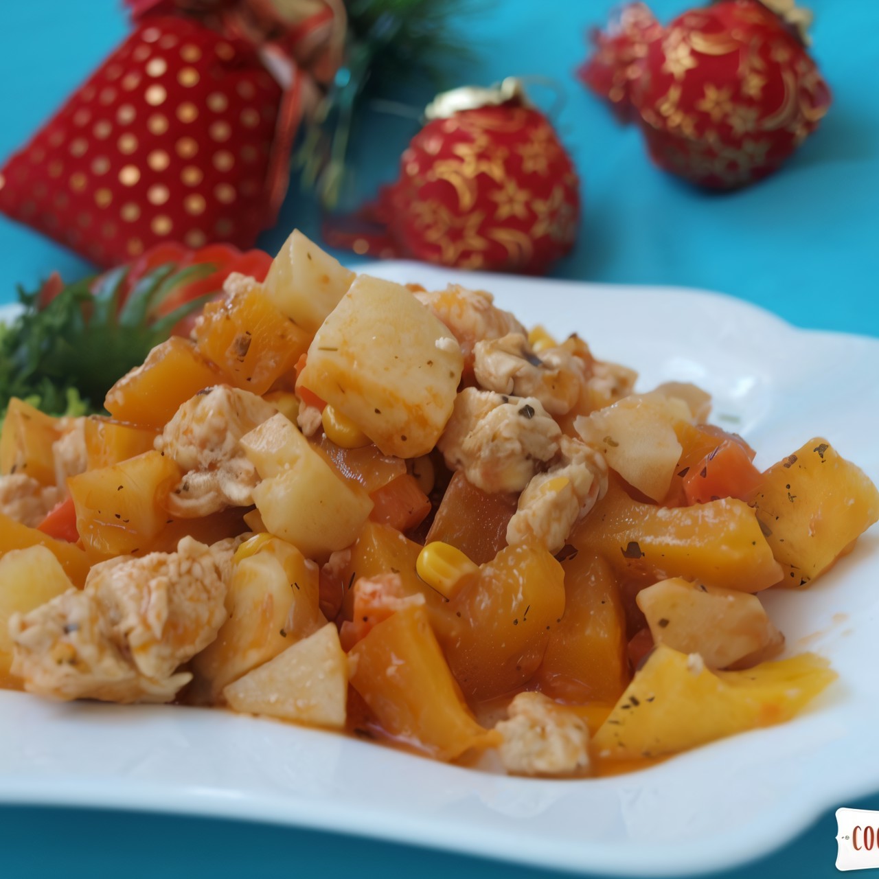 Рагу из тыквы и куриного филе