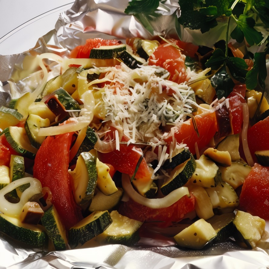 Рататуй с чоризо и ветчиной