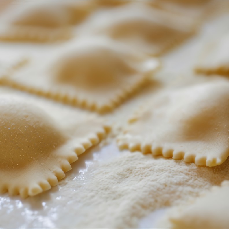 Равиоли с белыми грибами в луковом соусе