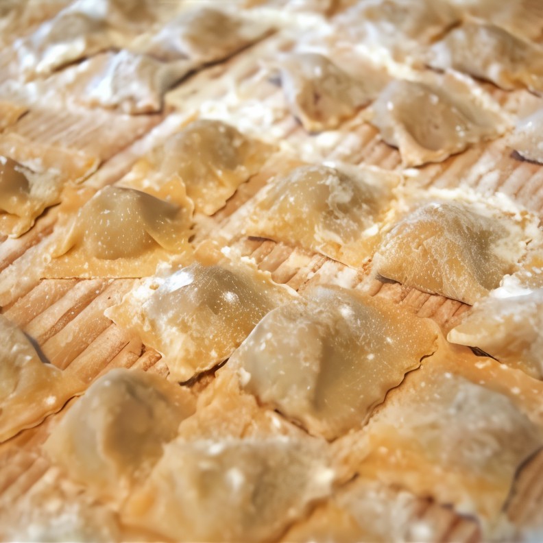 Равиоли с уткой и печенкой