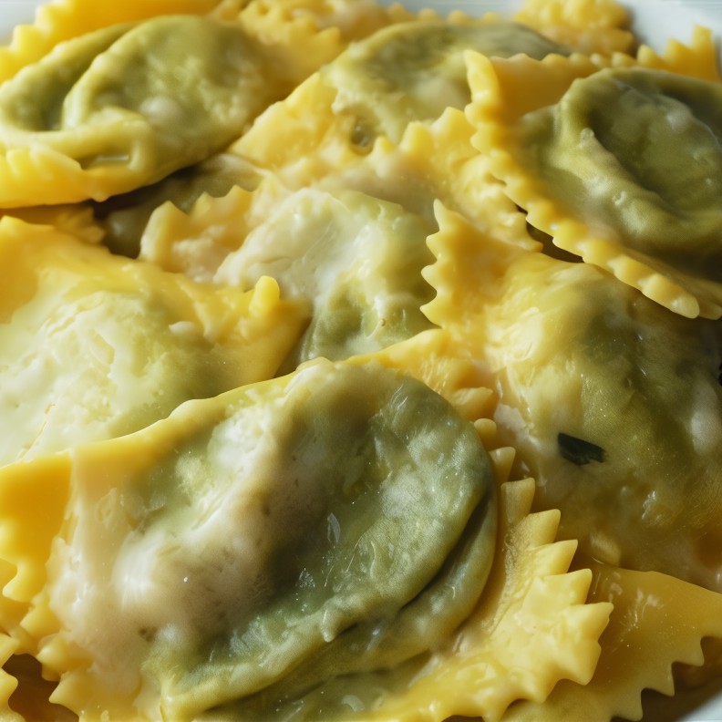 Равиоли со шпинатом и сливочным пармезаном